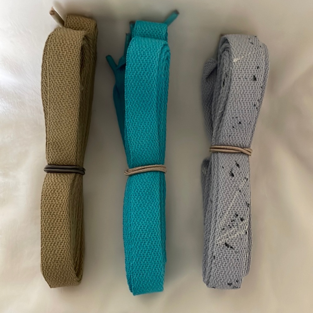 3/4 Inch Color (Beige/Turquoise/Gray) Shoelaces